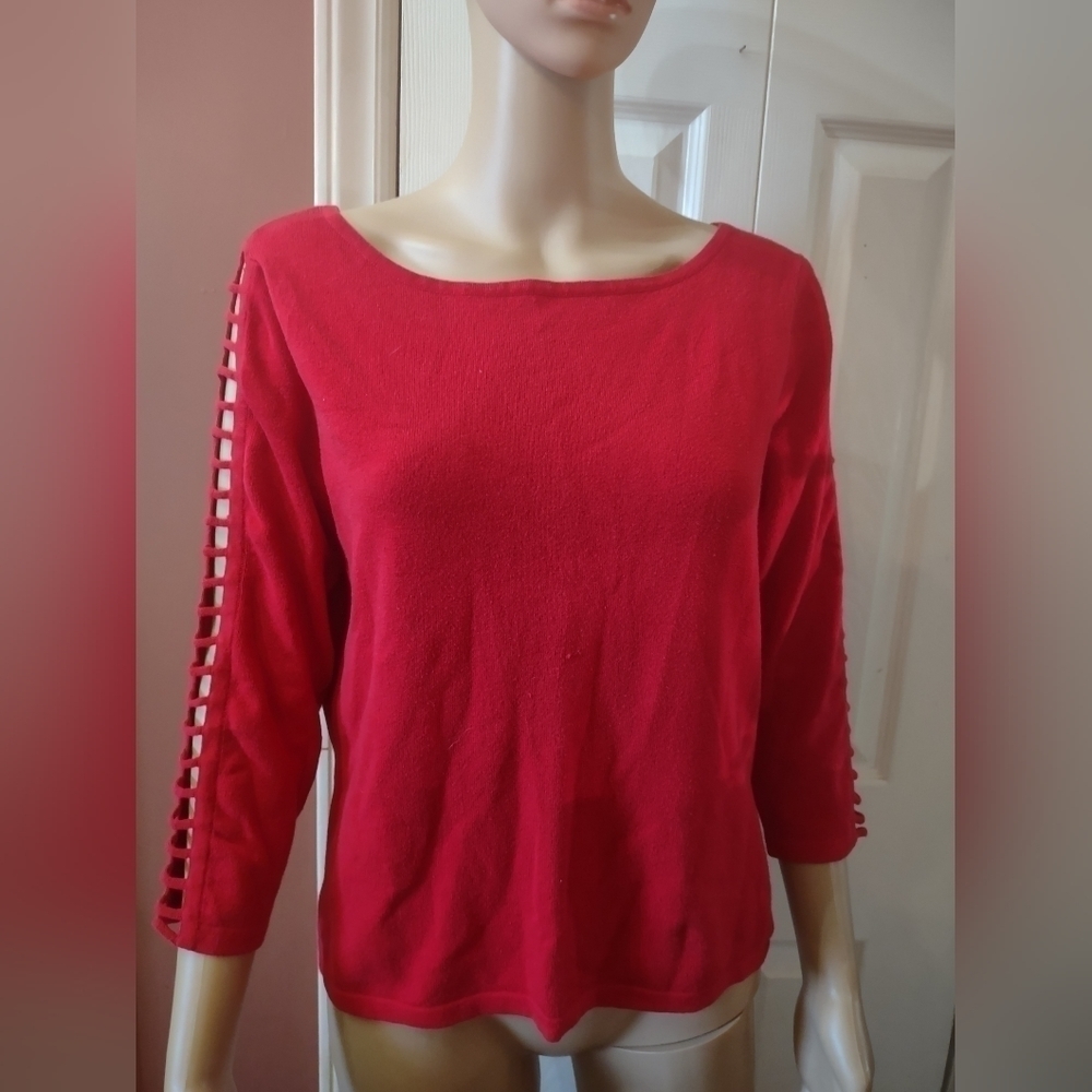 Fiorlini international open long sleeve shirt blouse top women's size medium